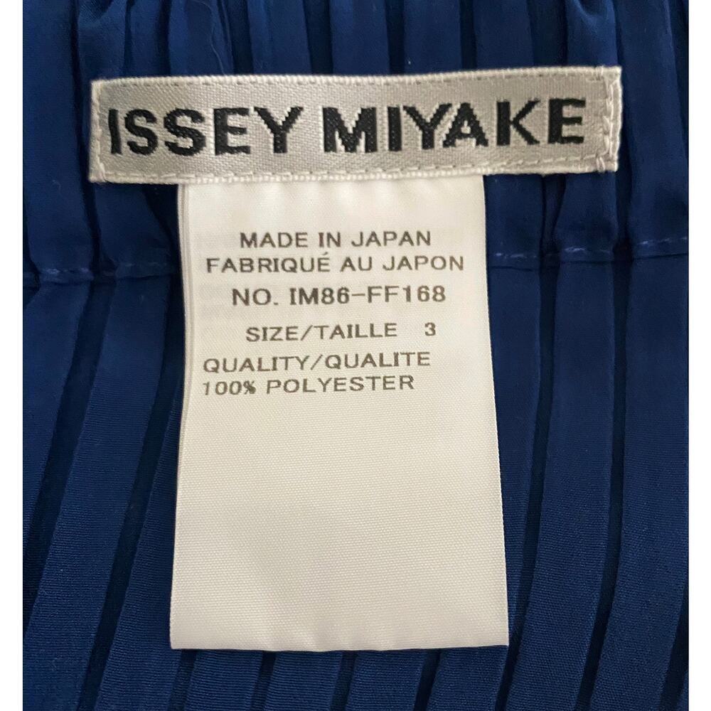 Issey Miyake Womens Blue Pleated Wide Leg Pants Side Sash Rounded Edge Lagenlook - Picture 7 of 15